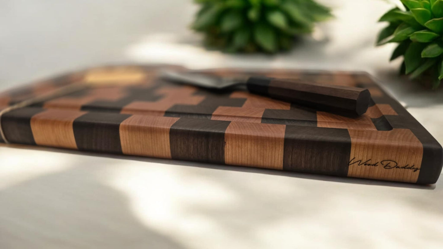 Walnut and Cherry End-Grain Cutting Board