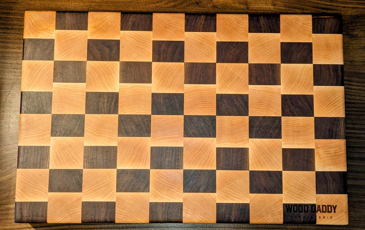 Walnut & Maple End Grain Cutting Board - "Chess not Checkers"